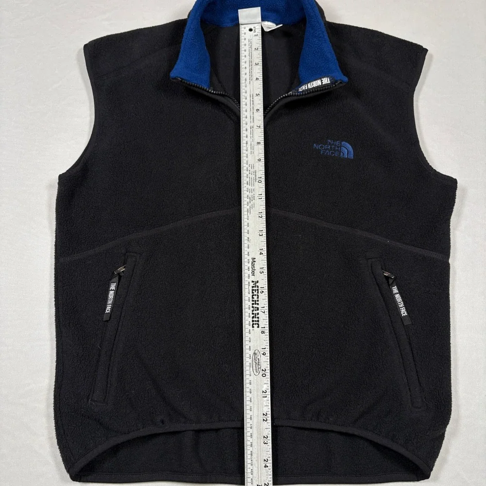 Vtg The North Face Denali Fleece Vest Mens M Black Blue Polartec Made in USA 90s